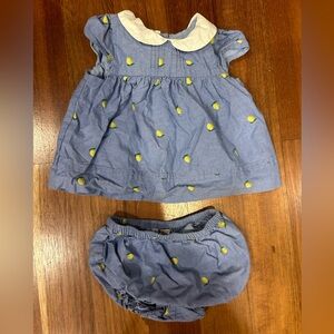 Janie and Jack Lemon Romper and Bloomers 12-18 months